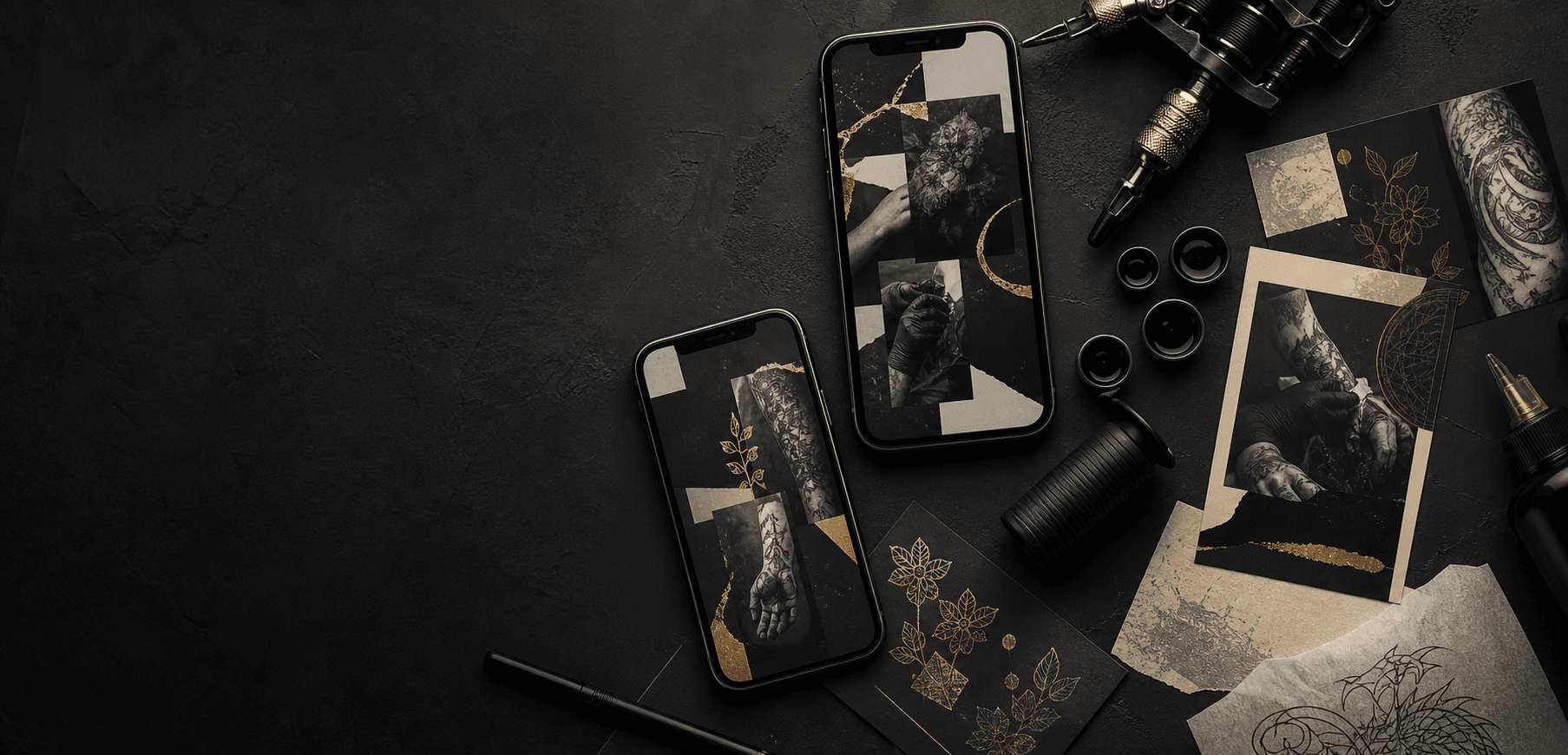 Mockups premium de conteúdos para tatuadores